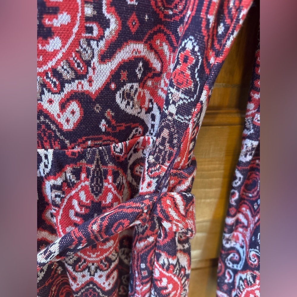 Anthropologie Maeve Paisley Belted Dress Long Sleeve Size XS - Picture 10 of 14